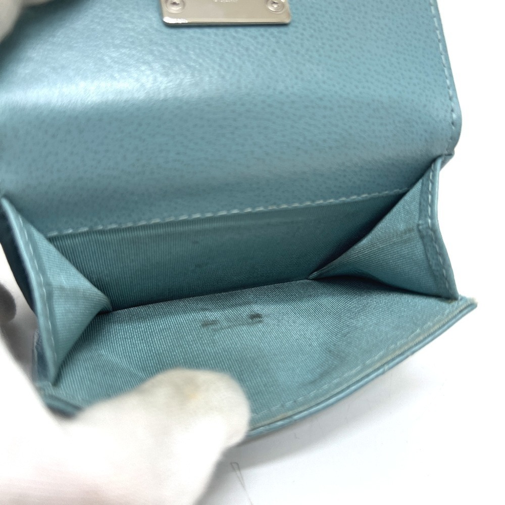 CHANEL Authentic Blue Leather Logo Wallet - Picture 9 of 13